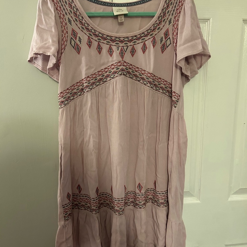 Boho Pink Patterned Dress